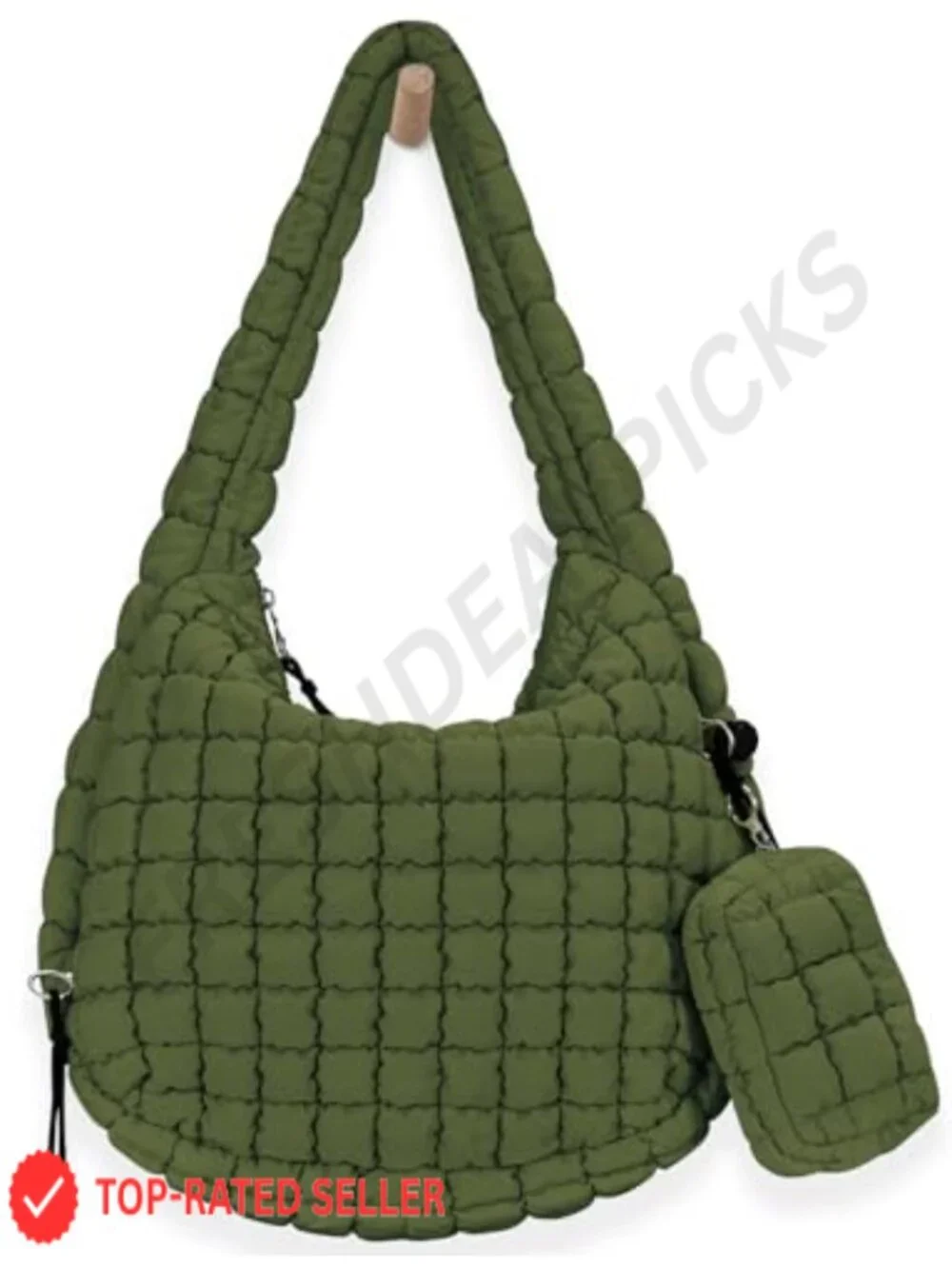 Large Quilted Puffer Tote Bag Lightweight Nylon Carryall Crossbody with Makeup